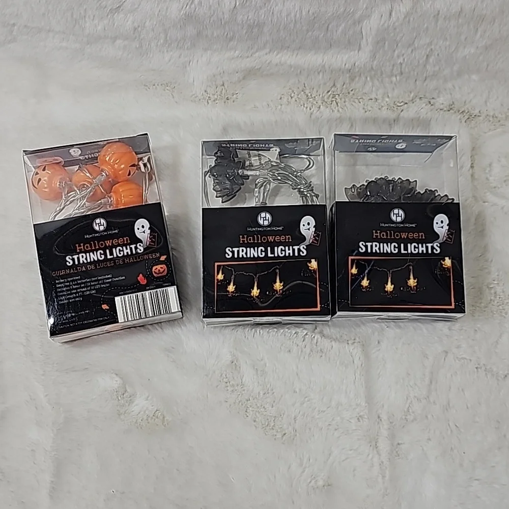 Huntington Home Halloween String Lights 3 sets Bats and Pumpkins